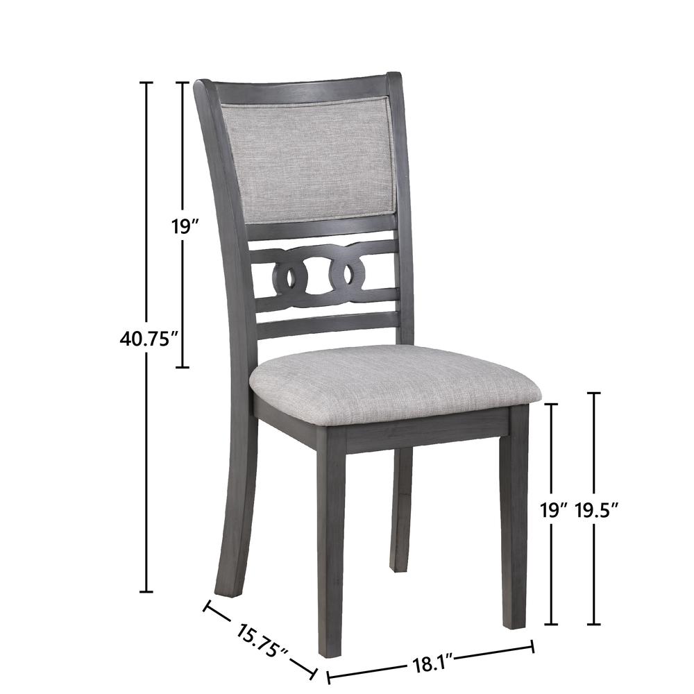 Furniture Gia Solid Wood Dining Chair in Gray (Set of 2). Picture 7