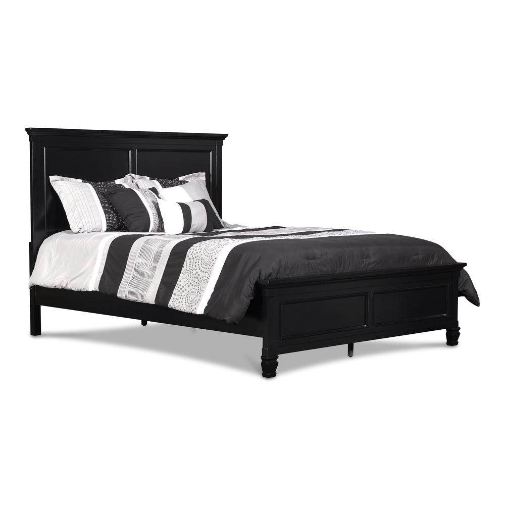 Furniture Tamarack Solid Wood California King Panel Bed in Black. Picture 1