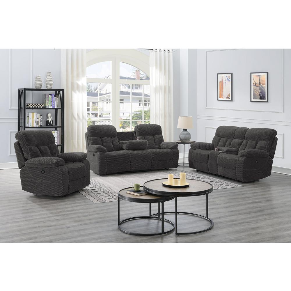 Bravo Console Loveseat W/ Pwr Fr-Charcoal. Picture 7