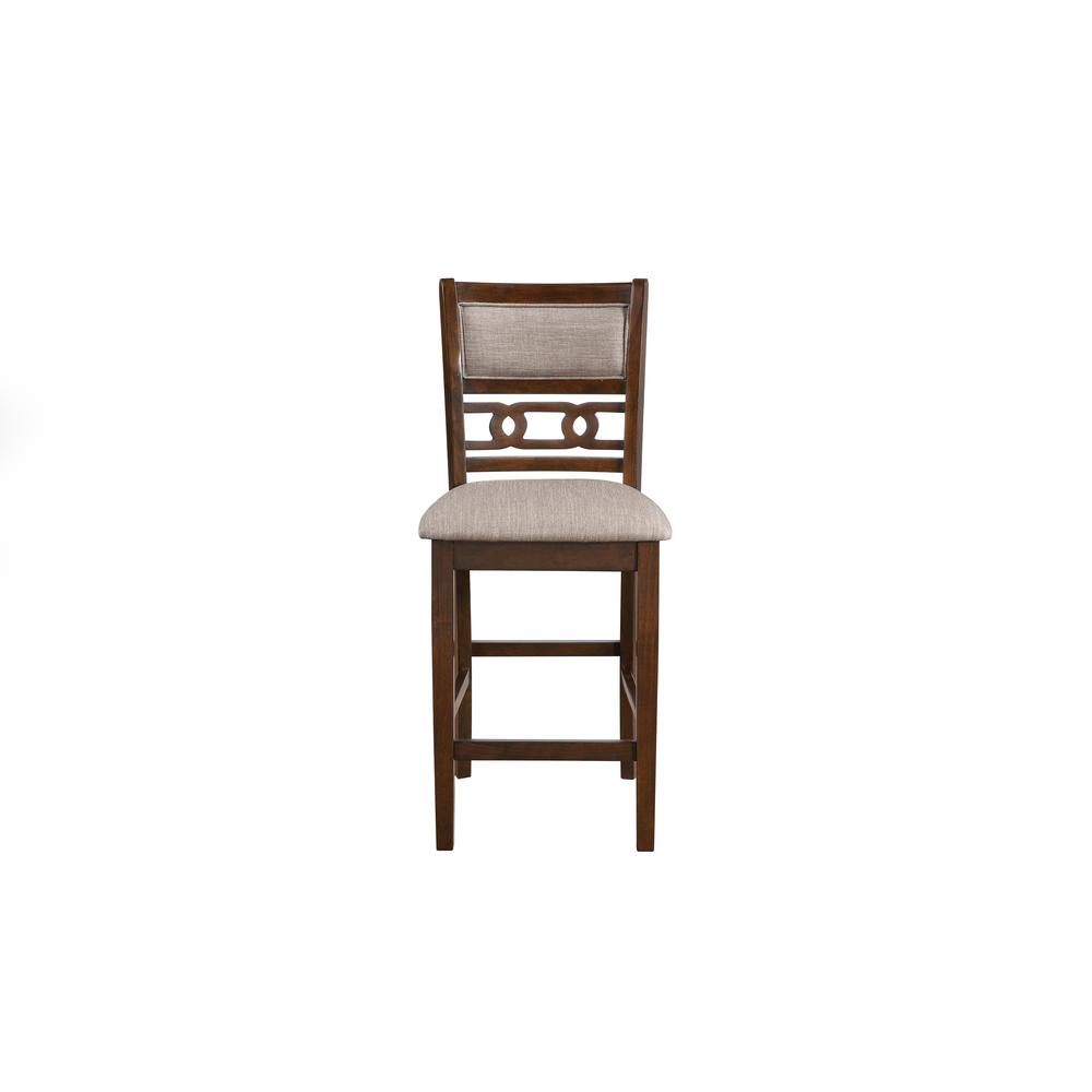 Furniture Gia Solid Wood Counter Chairs in Cherry Brown (Set of 2). Picture 3