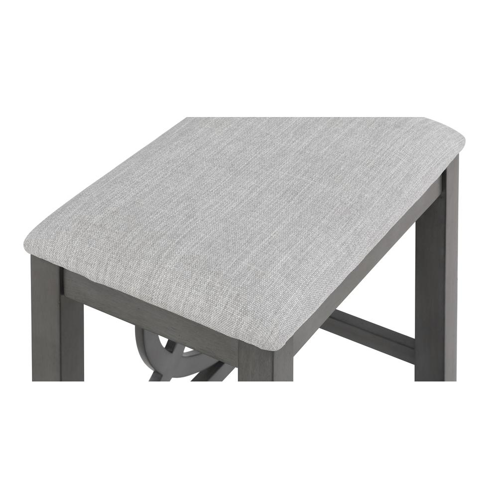 Bella Wood Counter Stool with Fabric Seat in Gray (Set of 2). Picture 5