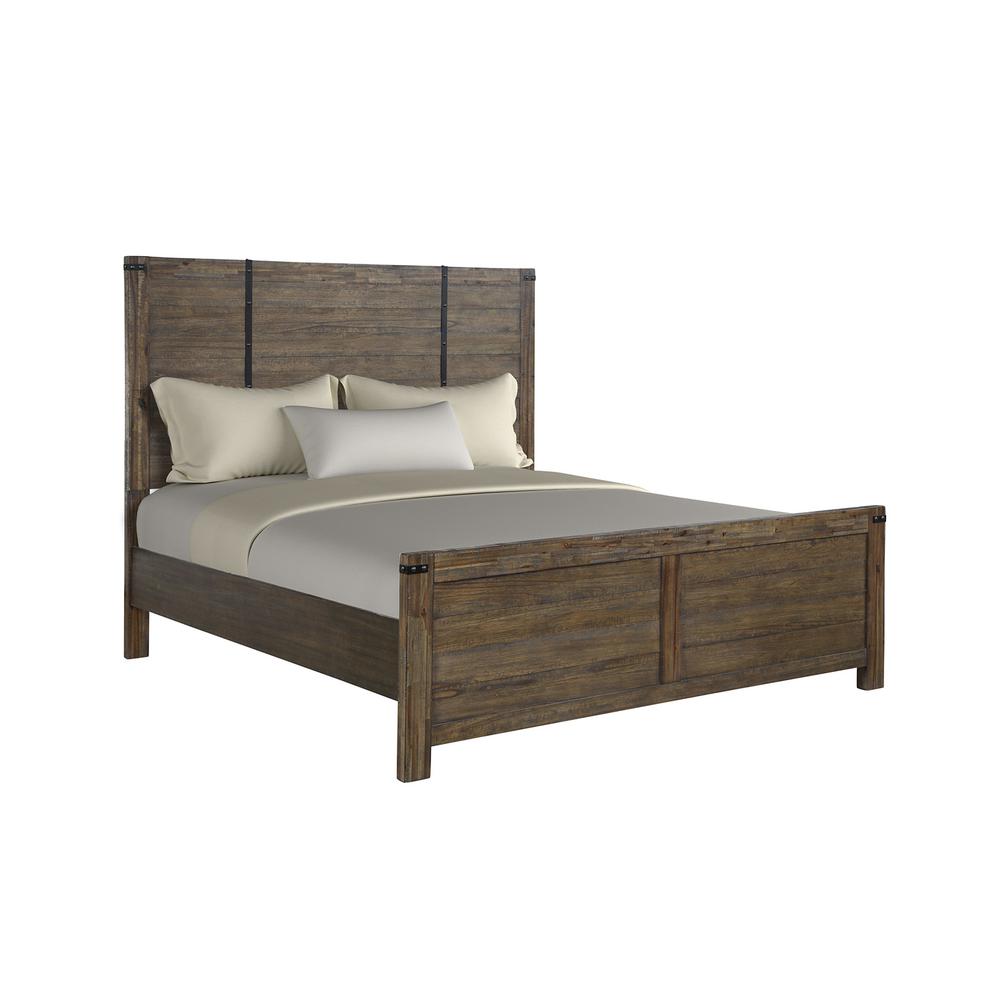 Furniture Galleon Traditional Solid Wood King Bed in Walnut. Picture 1
