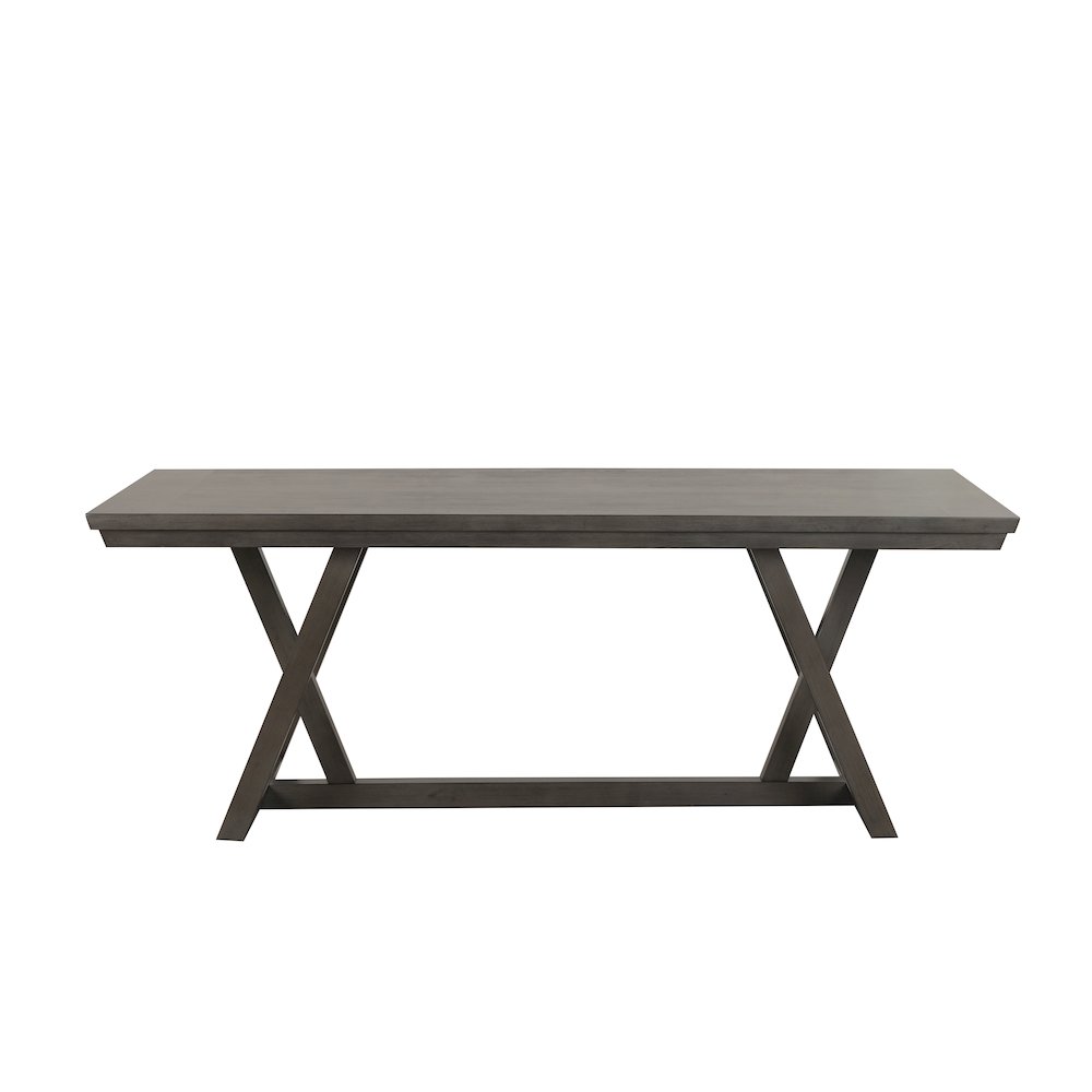 High Line 7-Piece Wood Rectangular Dining Table Set, Gray. Picture 3