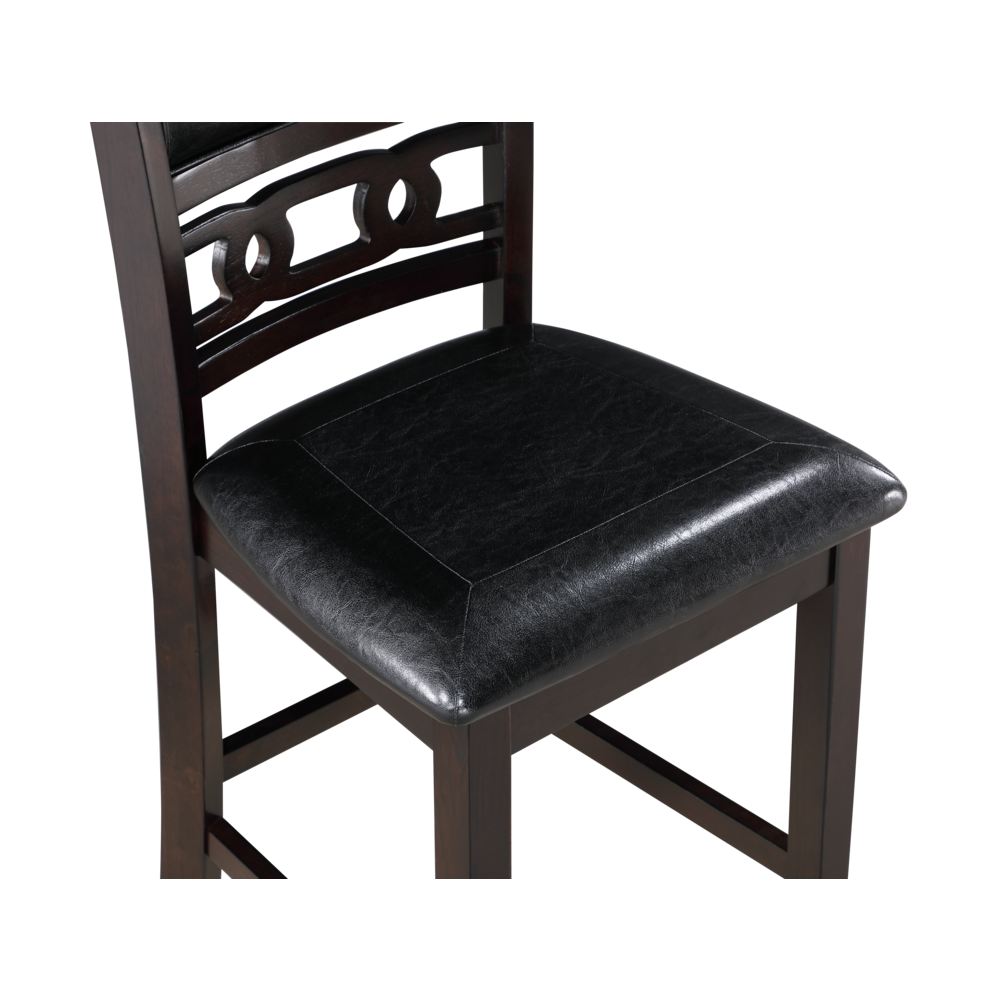 Furniture Gia Solid Wood Counter Table 2 Chairs in Ebony Black. Picture 3