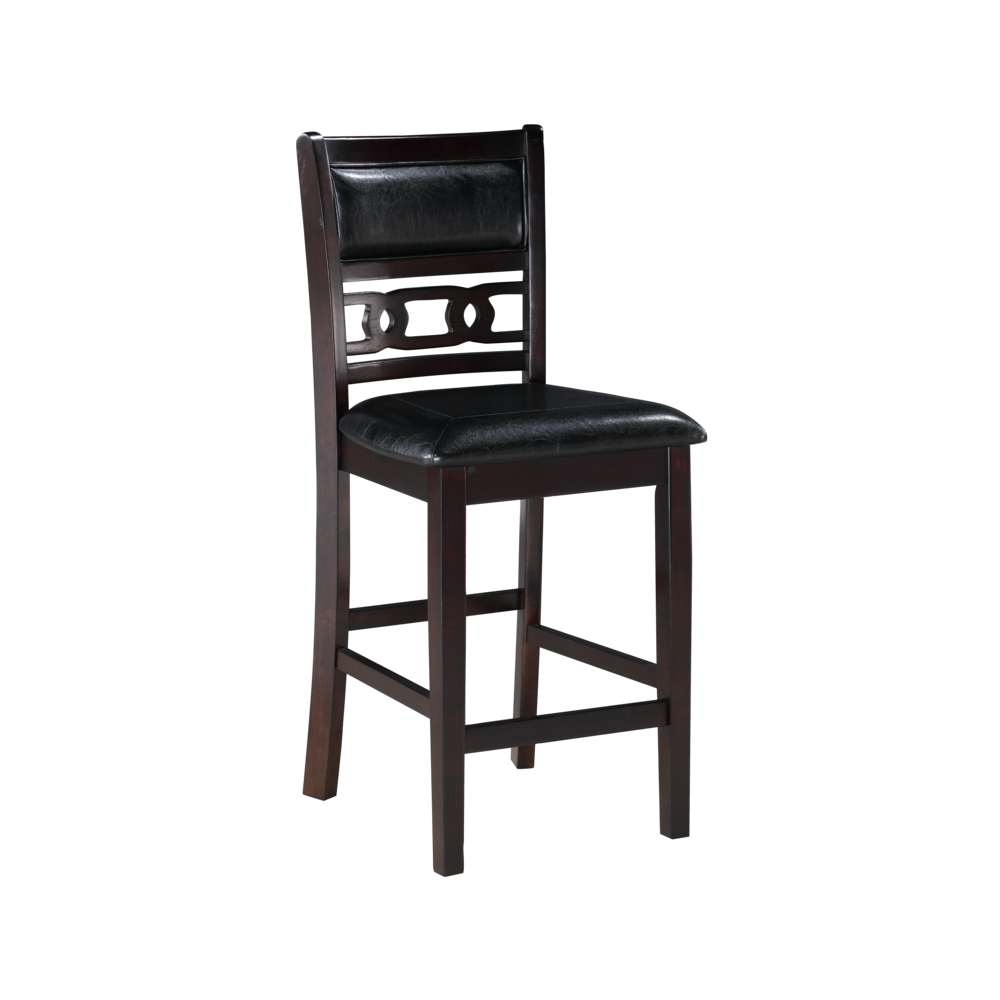 Furniture Gia Solid Wood Counter Table 2 Chairs in Ebony Black. Picture 10