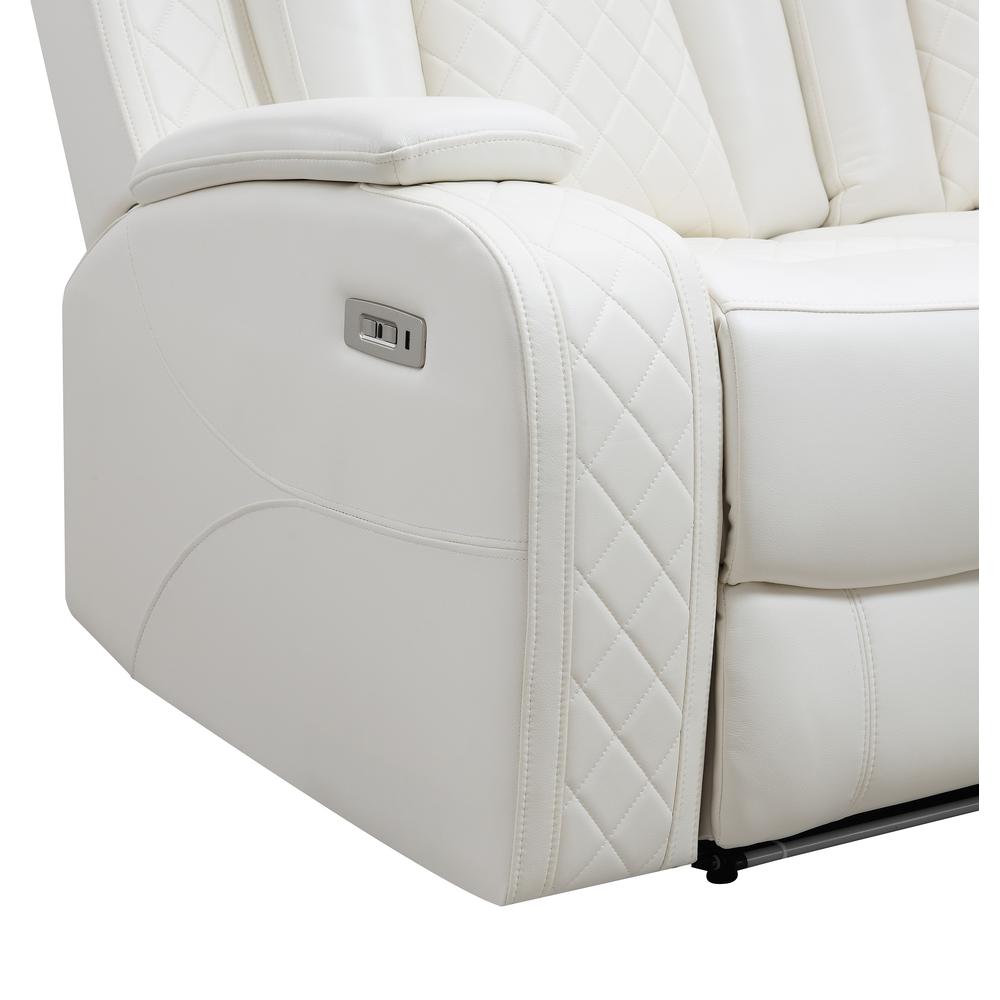 Orion Glider Recliner W/ Pwr Fr & Hr-White. Picture 4