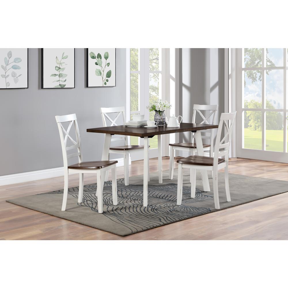 Ivy Lane 5 Pc Dining Set, Table & 4 Chairs- Buttermilk. Picture 8