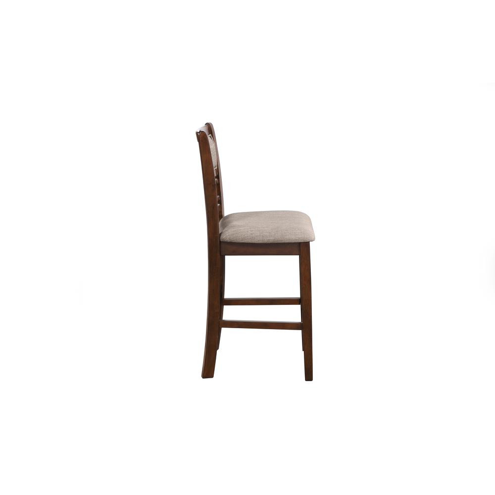 Furniture Gia Solid Wood Counter Chairs in Cherry Brown (Set of 2). Picture 4