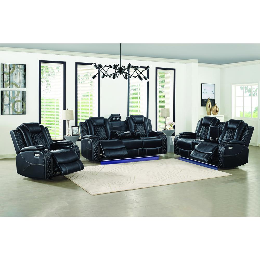 Orion Console Loveseat W/ Pwr Fr & Hr-Black. Picture 8