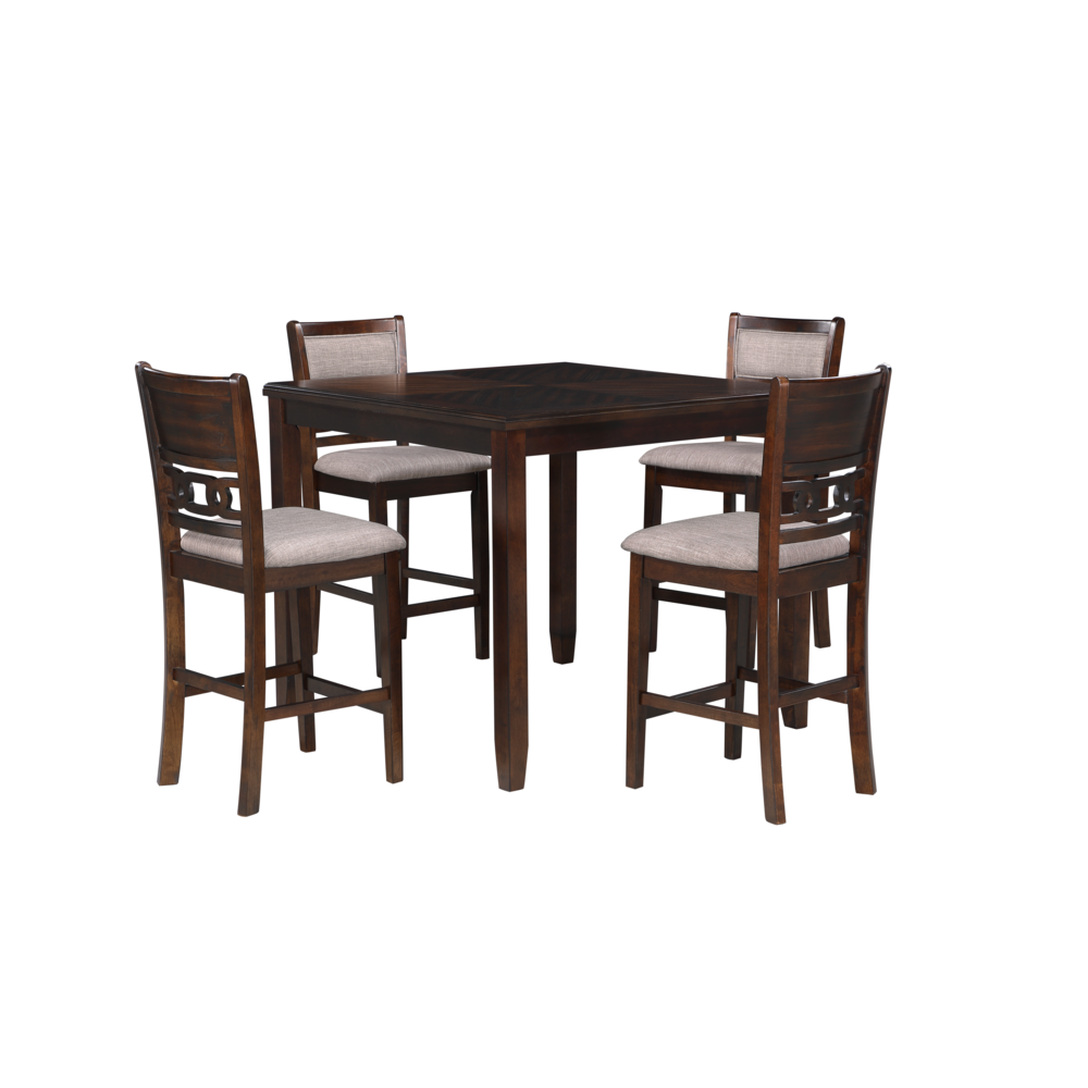 Furniture Gia 5-Piece Transitional Wood Counter Set in Cherry. Picture 4
