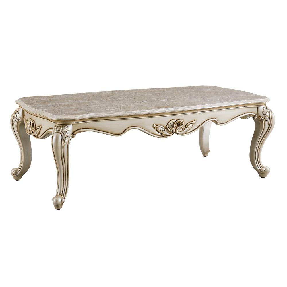 Furniture Monique Wood Rectangular Cocktail Table in Champagne Gold. Picture 1