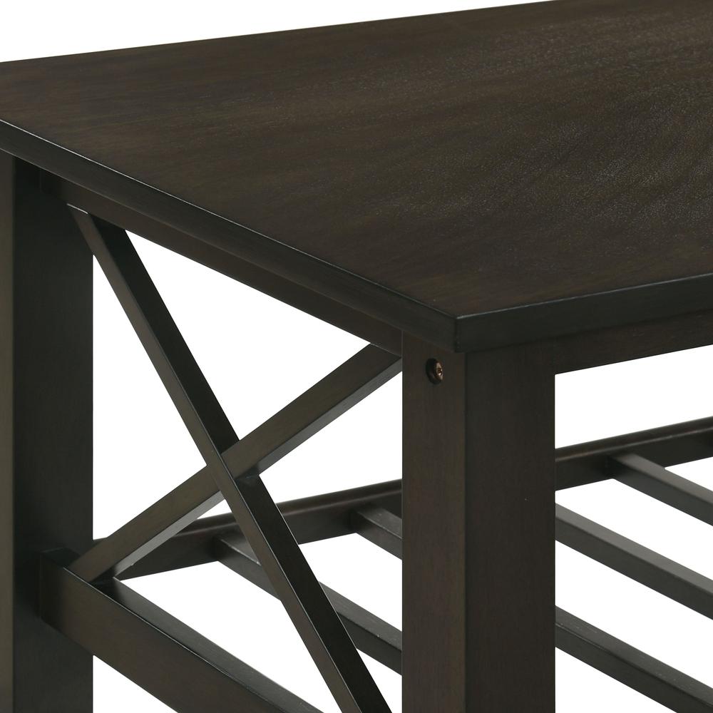 Furniture Vesta Wood 1-Shelf Rectangle Coffee Table in Espresso. Picture 4