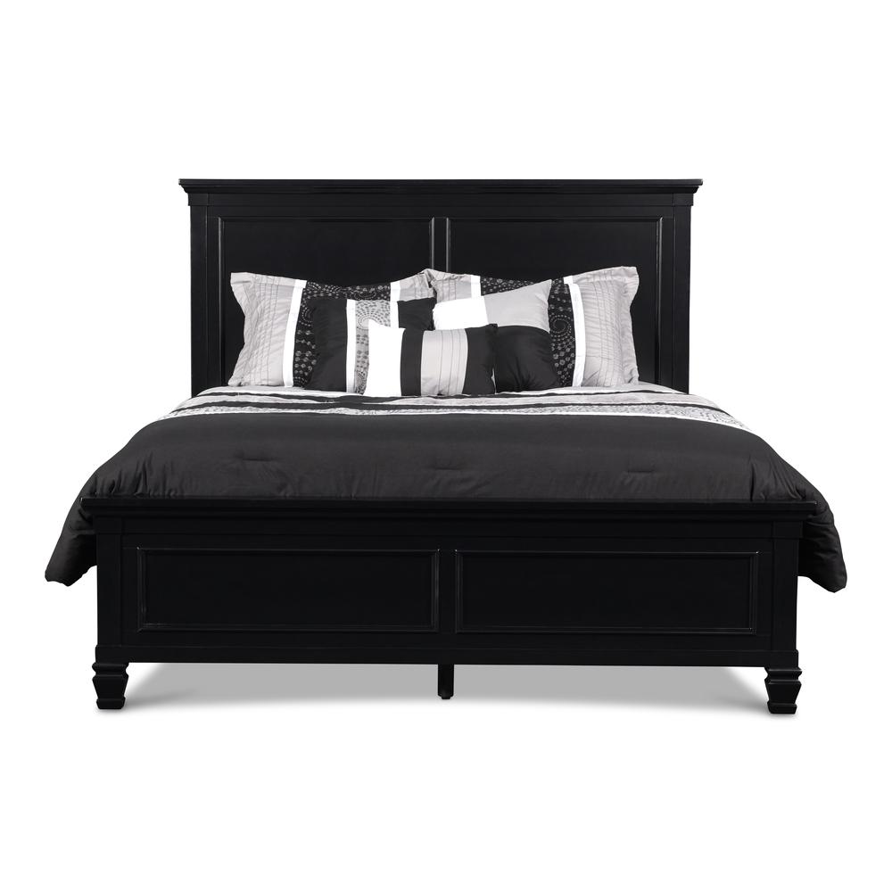 Furniture Tamarack Contemporary Solid Wood 5/0 Q Panel Bed in Black. Picture 2