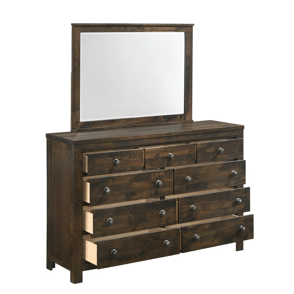 Furniture Blue Ridge Solid Wood 9-Drawer Dresser in Rustic Gray. Picture 2