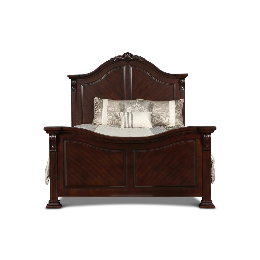 Furniture Emilie Traditional Solid Wood Bed in Brown. Picture 2