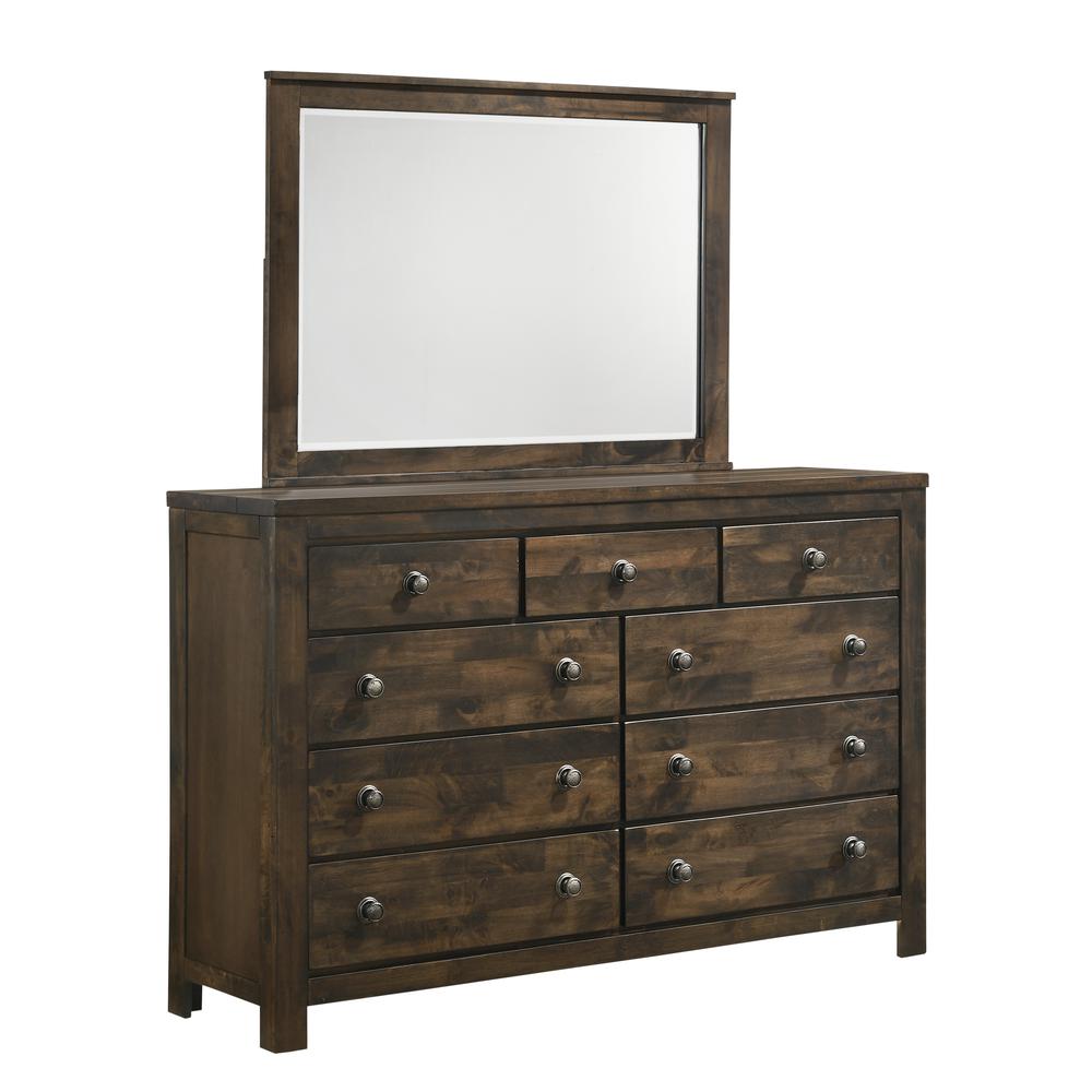 Furniture Blue Ridge Solid Wood 9-Drawer Dresser in Rustic Gray. Picture 1