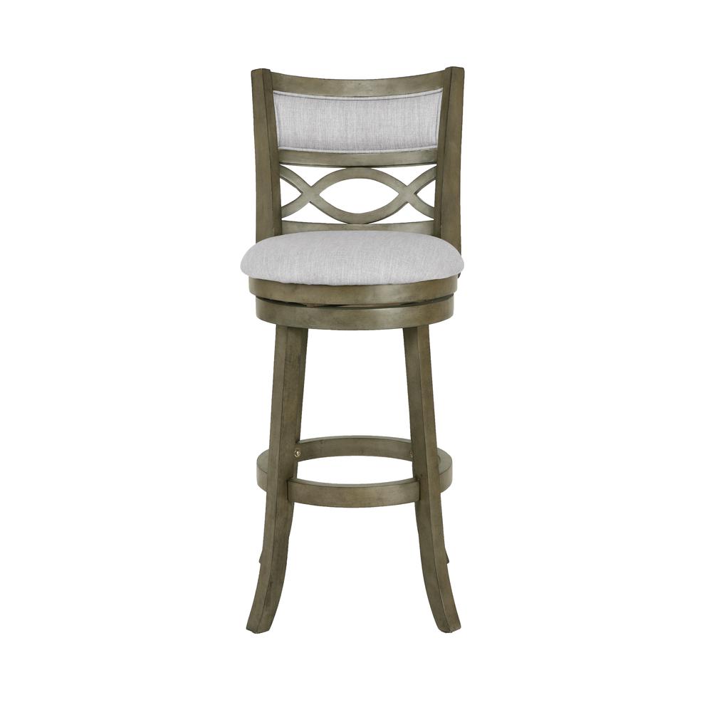 Manchester 29" Solid Wood Bar Stool with Fabric Seat in Ant Gray. Picture 2