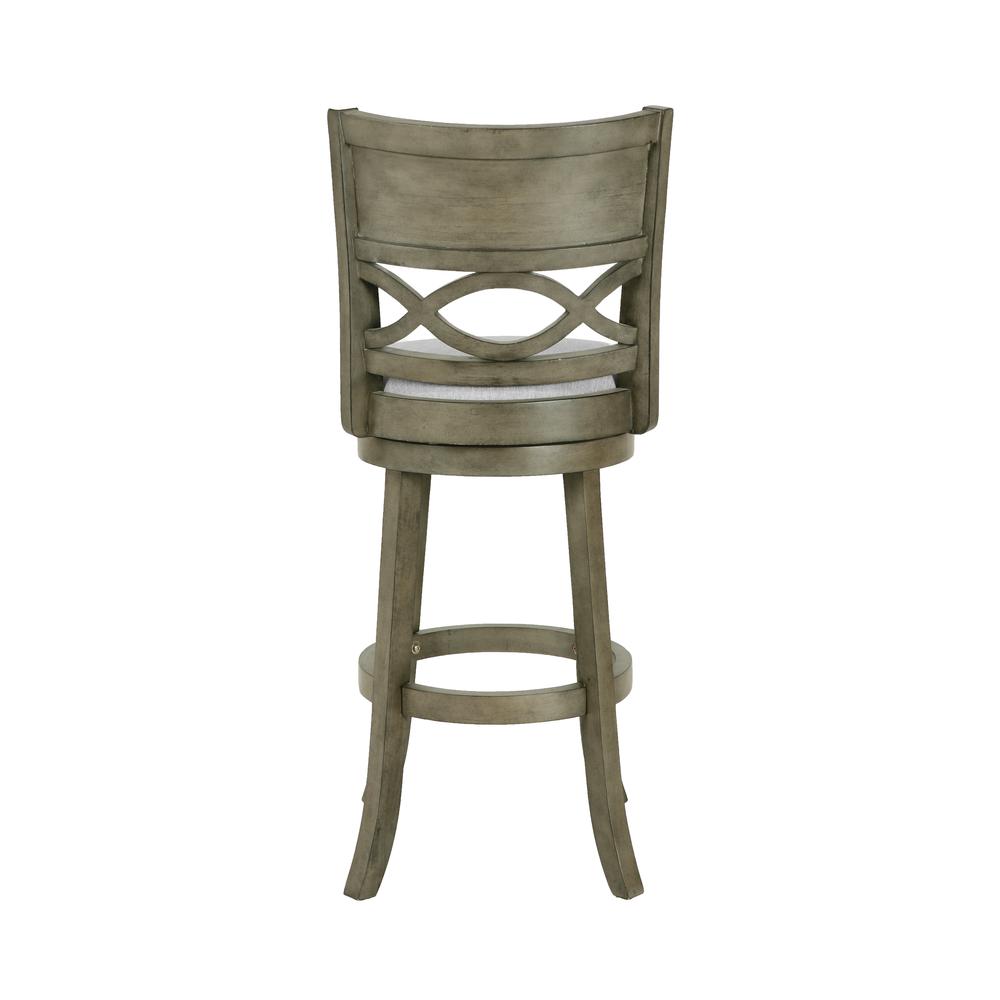 Manchester 29" Solid Wood Bar Stool with Fabric Seat in Ant Gray. Picture 3