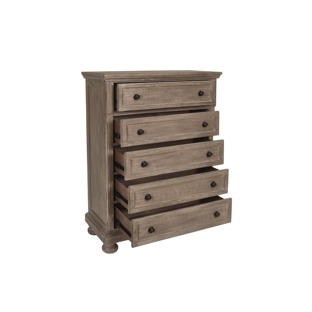 Furniture Allegra Solid Wood Engineered Wood Chest in Pewter. Picture 3