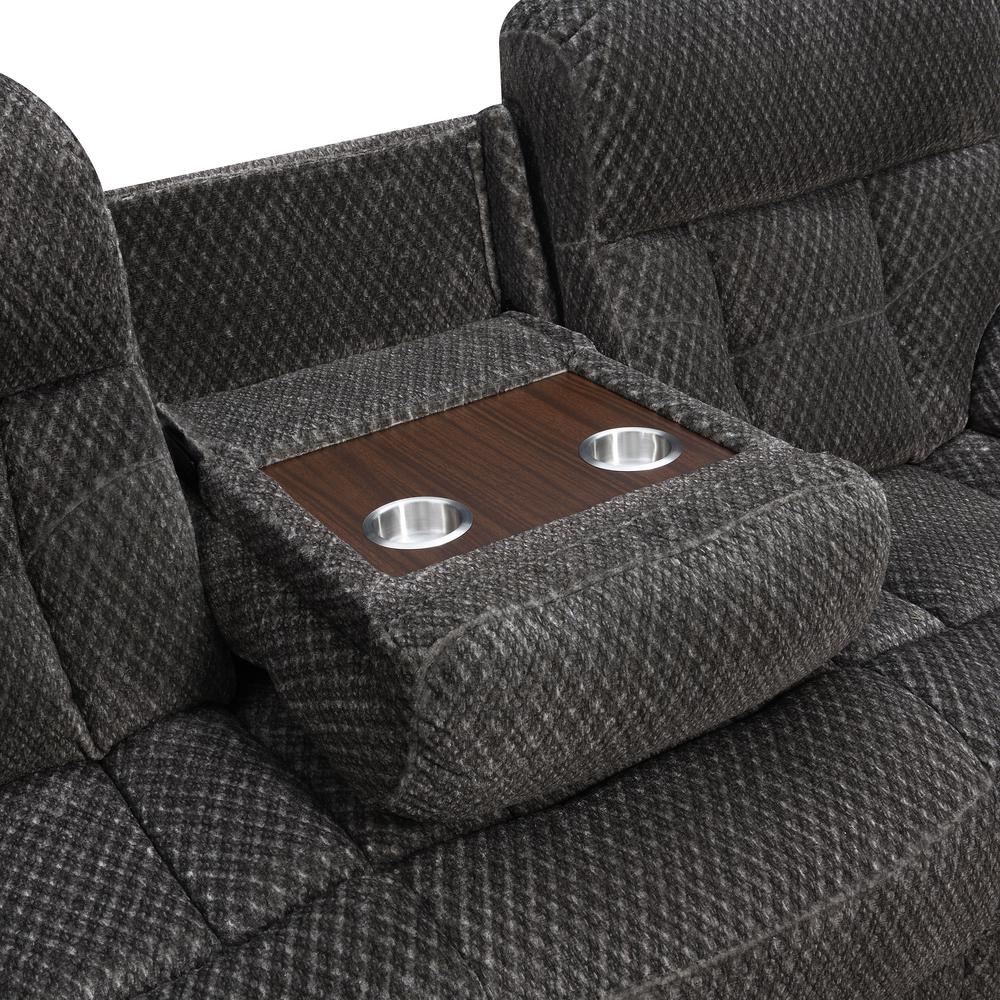 Bravo Sofa W/Dual Recliner-Charcoal. Picture 4