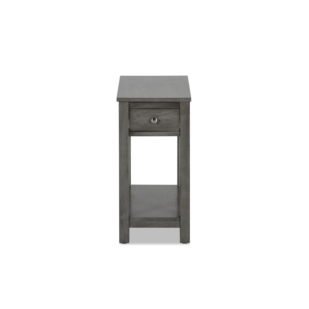 Furniture Noah 1-Drawer Faux Marble & Wood End Table in Gray. Picture 3