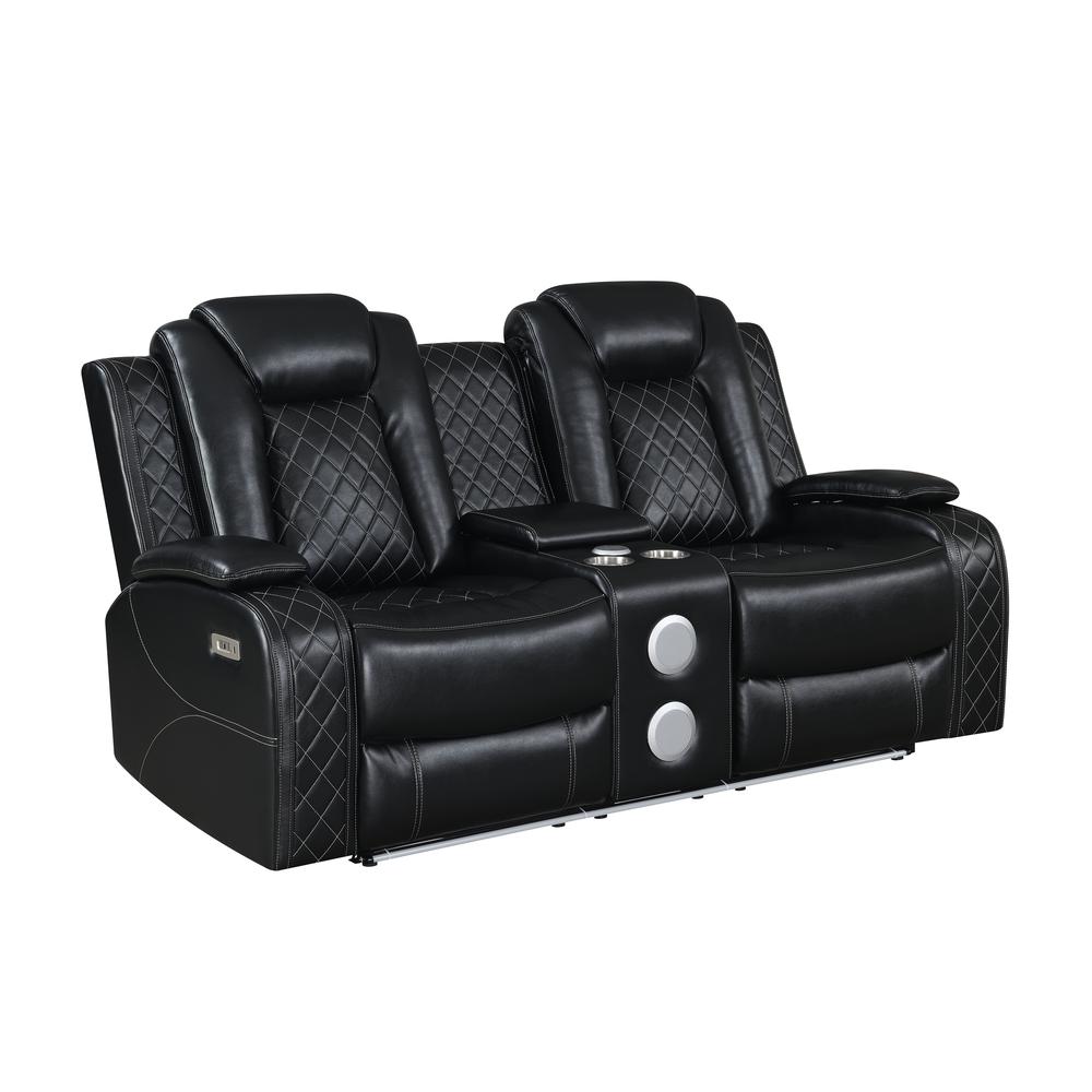 Orion Console Loveseat W/ Pwr Fr & Hr-Black. Picture 2