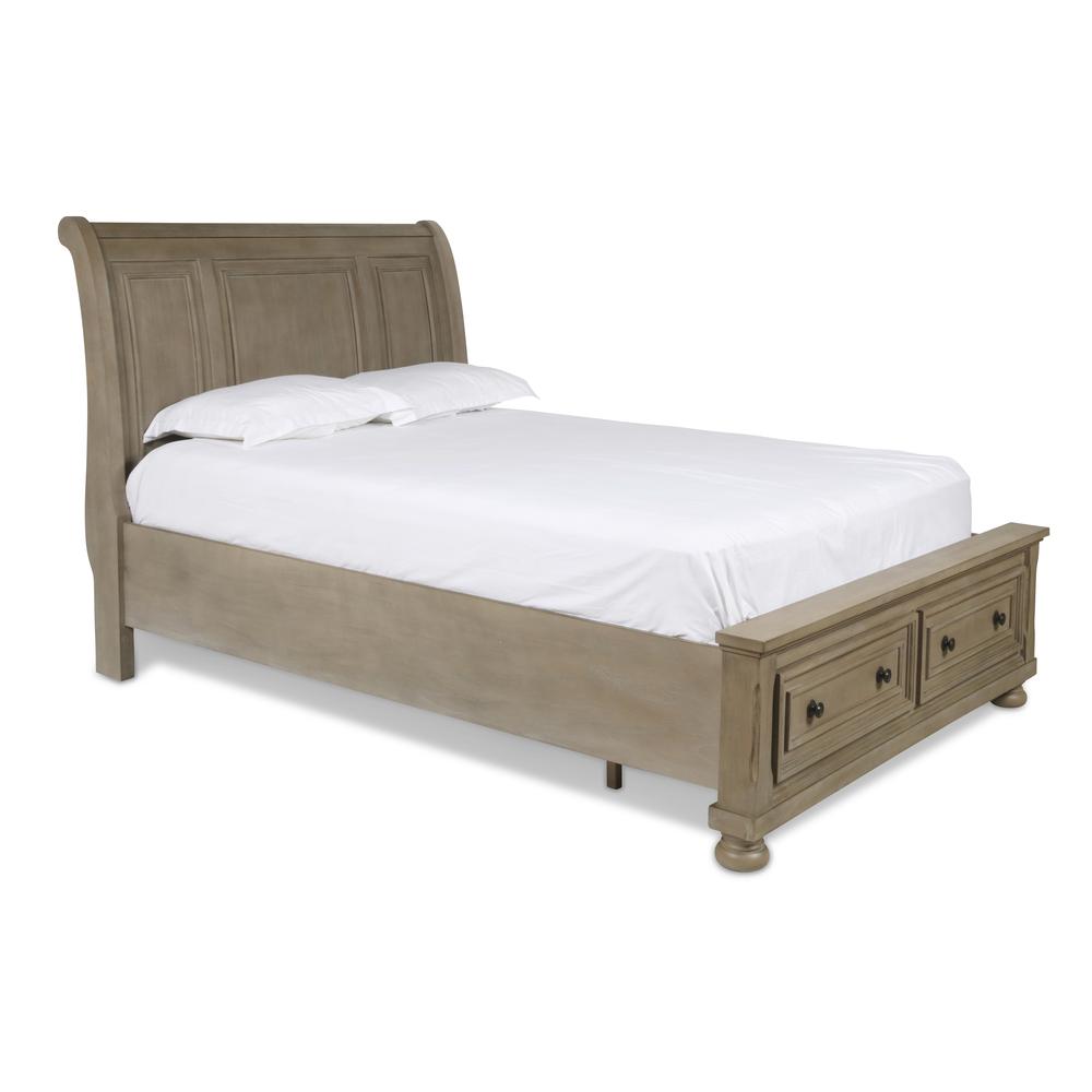 Furniture Allegra Solid Wood Engineered Wood Queen Bed in Pewter. Picture 2