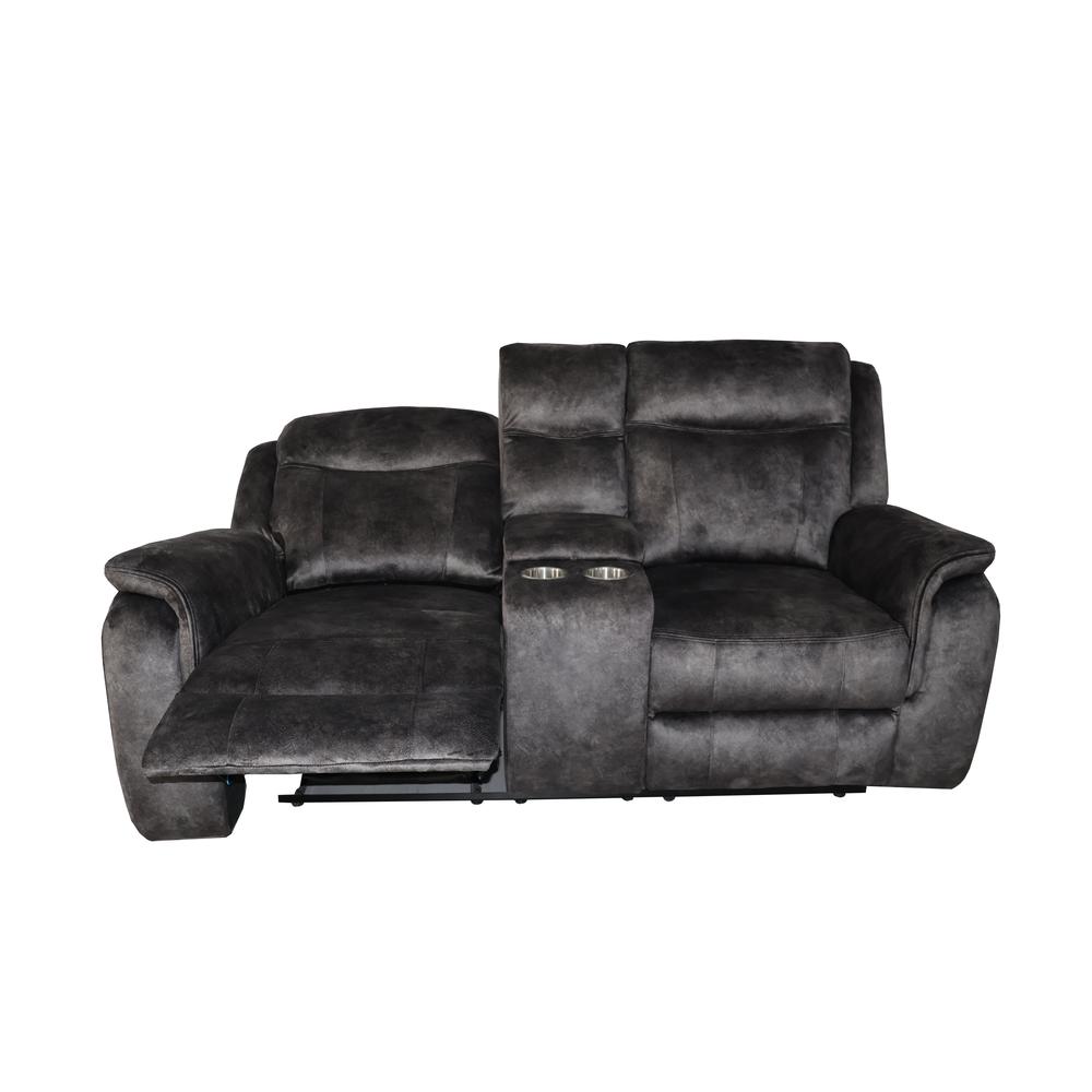 Park City Console Loveseat W/ Dual Recliners-Slate. Picture 3