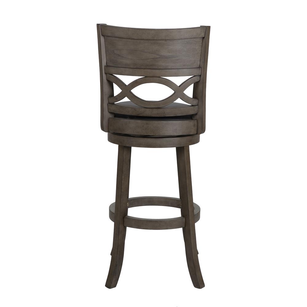Manchester 29" Wood Bar Stool with Black PU Seat in Ant Gray. Picture 3