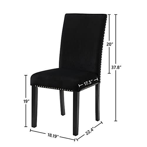 Celeste Black Wood Upholstered Dining Chair (Set of 4). Picture 7