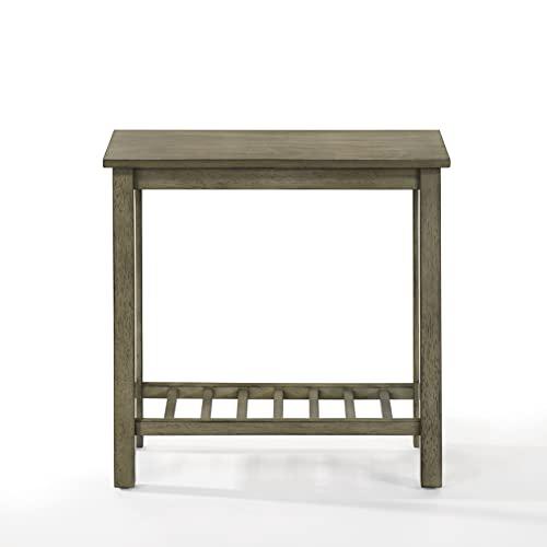 Eden Gray Solid Wood End Table (Set of 2). Picture 3