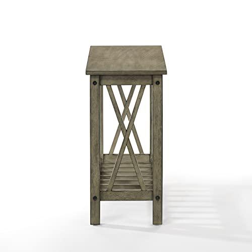 Eden Gray Solid Wood End Table (Set of 2). Picture 4