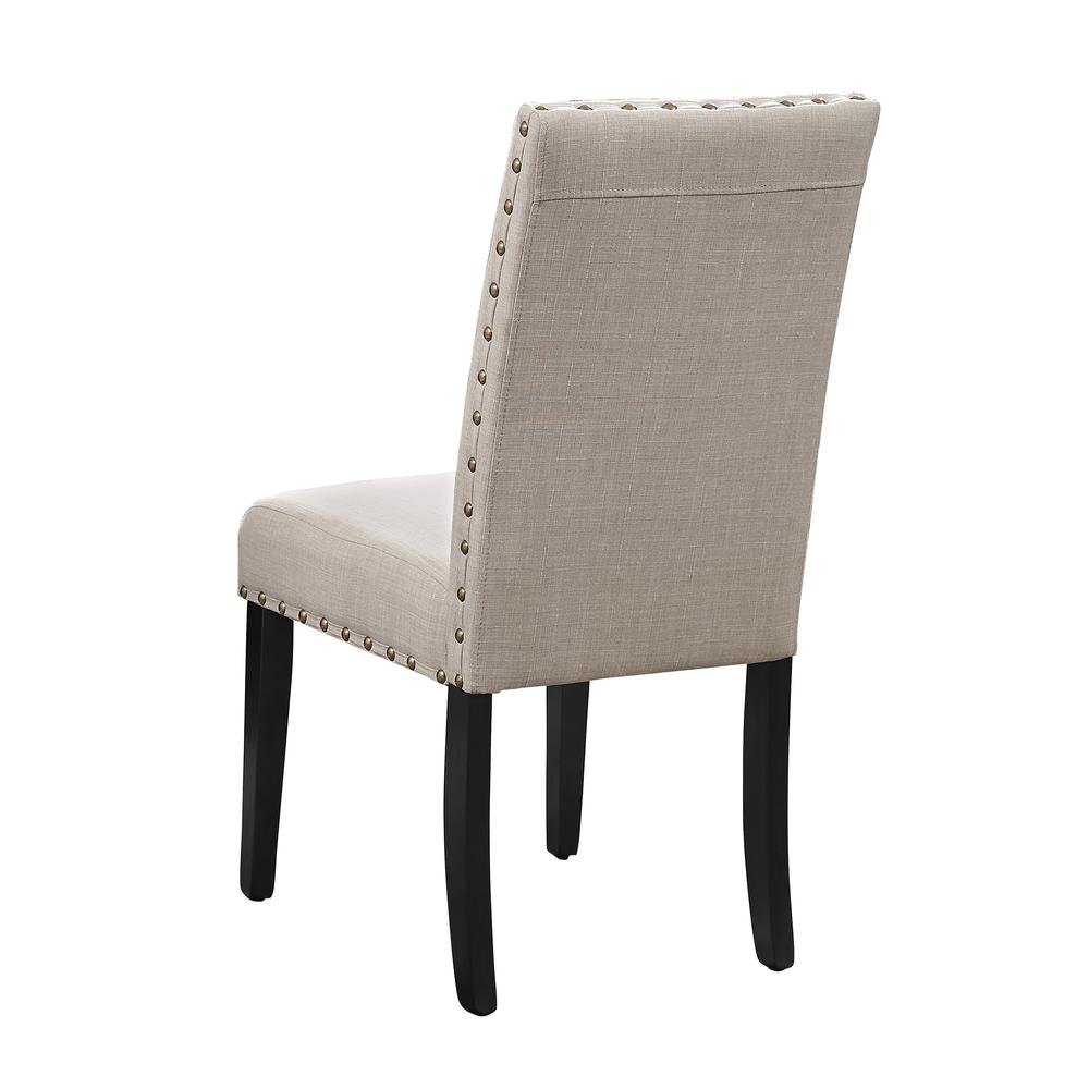 Furniture Crispin 19" Fabric Dining Chairs in Beige (Set of 2). Picture 2