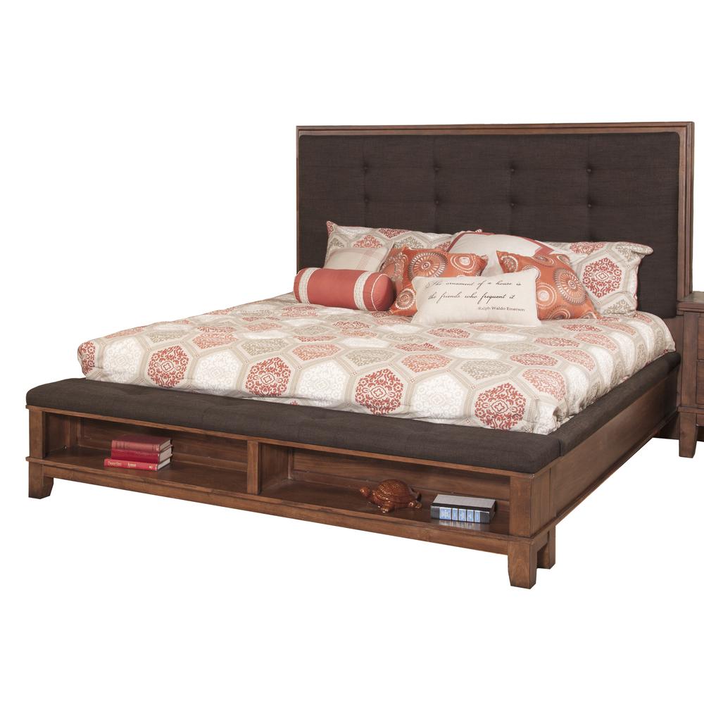 Furniture Cagney Contemporary Solid Wood 6/6 Ek Bed in Brown. Picture 3