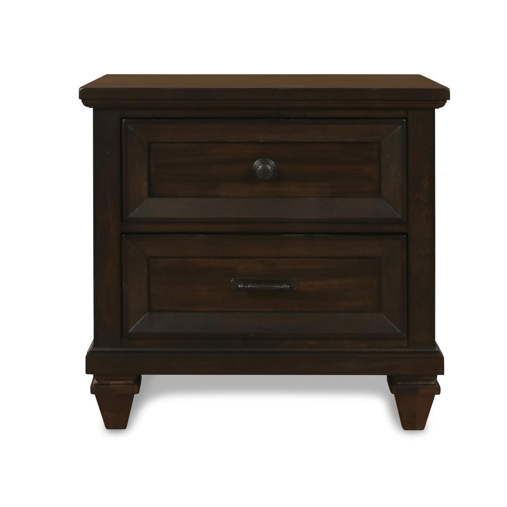 Furniture Sevilla Solid Wood 2-Drawer Nightstand in Walnut. Picture 2
