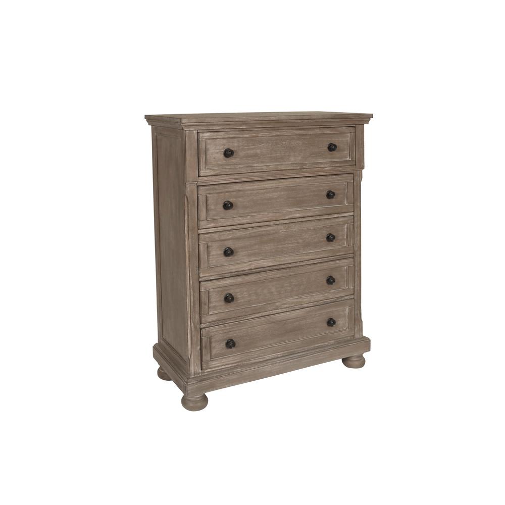 Furniture Allegra Solid Wood Engineered Wood Chest in Pewter. Picture 1