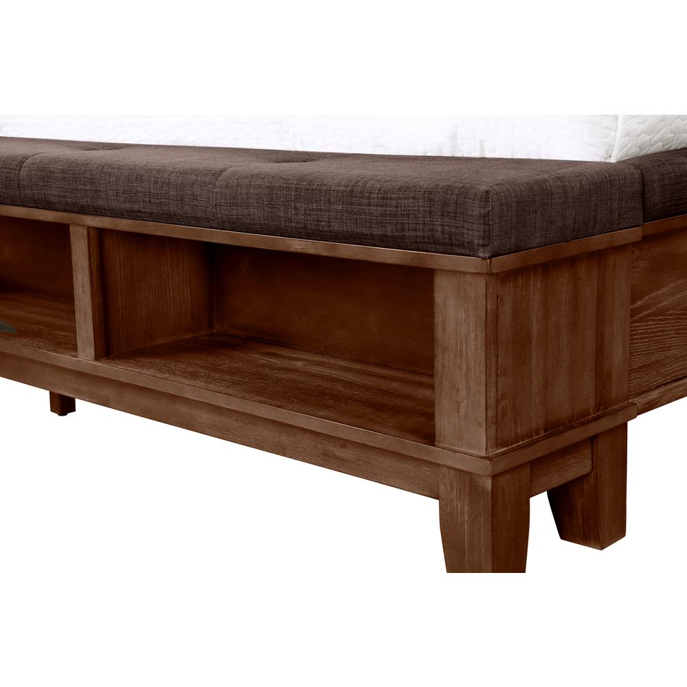 Furniture Cagney Contemporary Solid Wood 6/6 Ek Bed in Brown. Picture 5