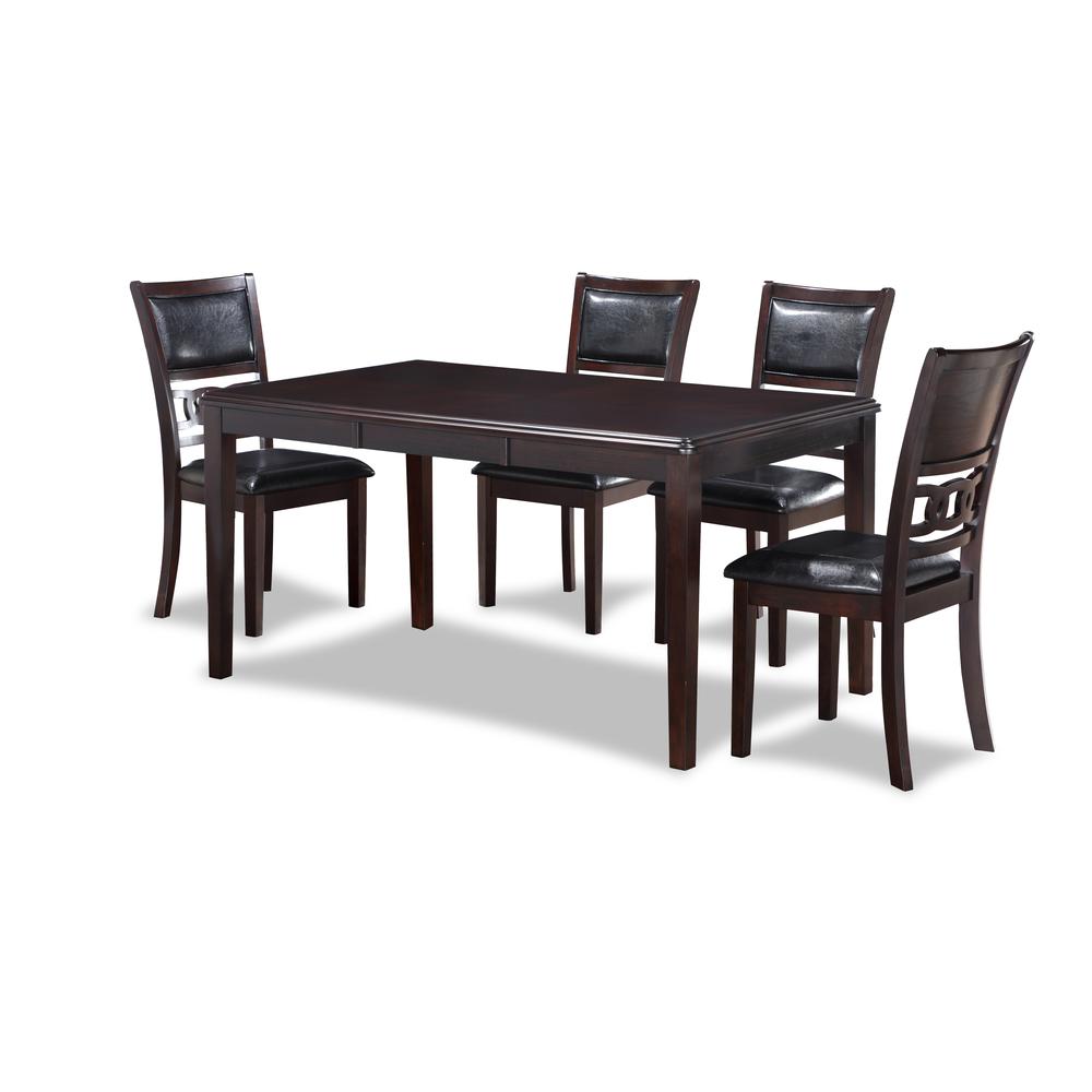 Gia 6 Pc Dining Table, 4 Chairs & Bench -Ebony. Picture 3