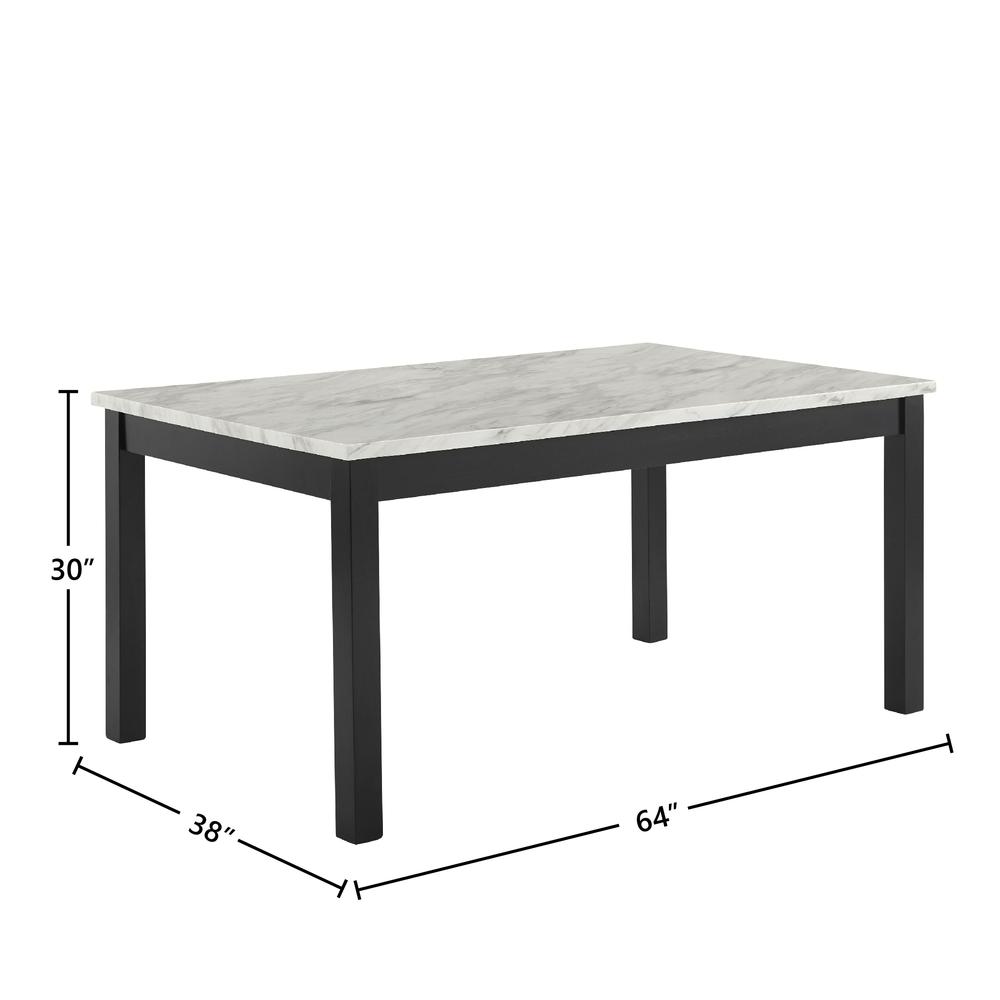 Furniture Celeste Wood Dining Table with Faux Marble Top in Espresso. Picture 5