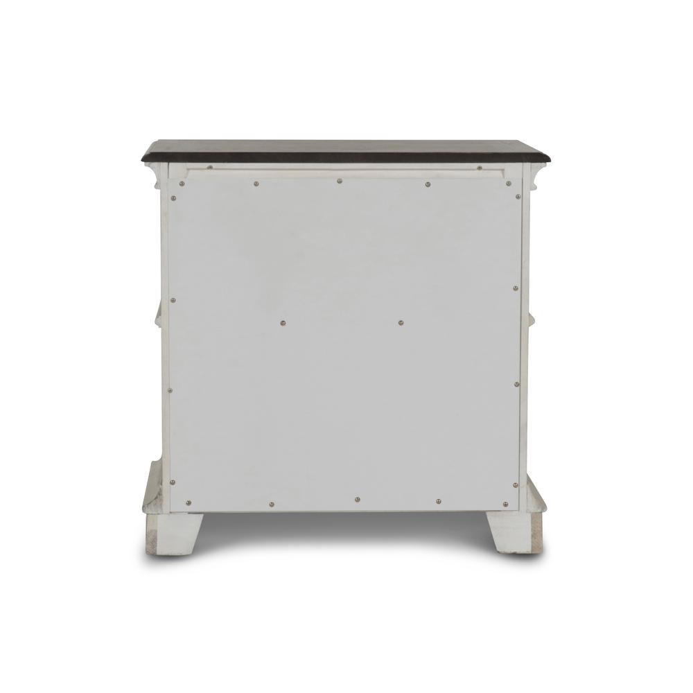 Furniture Anastasia Solid Wood Frame Nightstand in Antique White. Picture 7