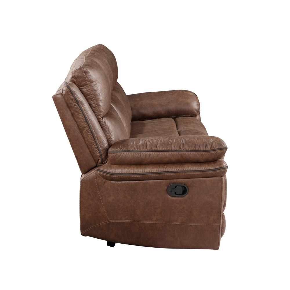 Ryland Sofa W/Dual Recliner- Brown. Picture 3