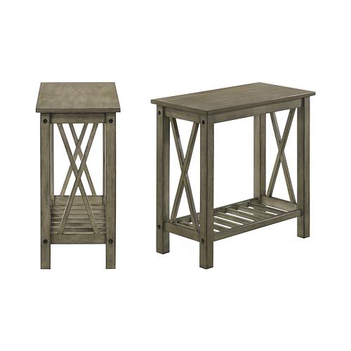 Eden Gray Solid Wood End Table (Set of 2). Picture 1