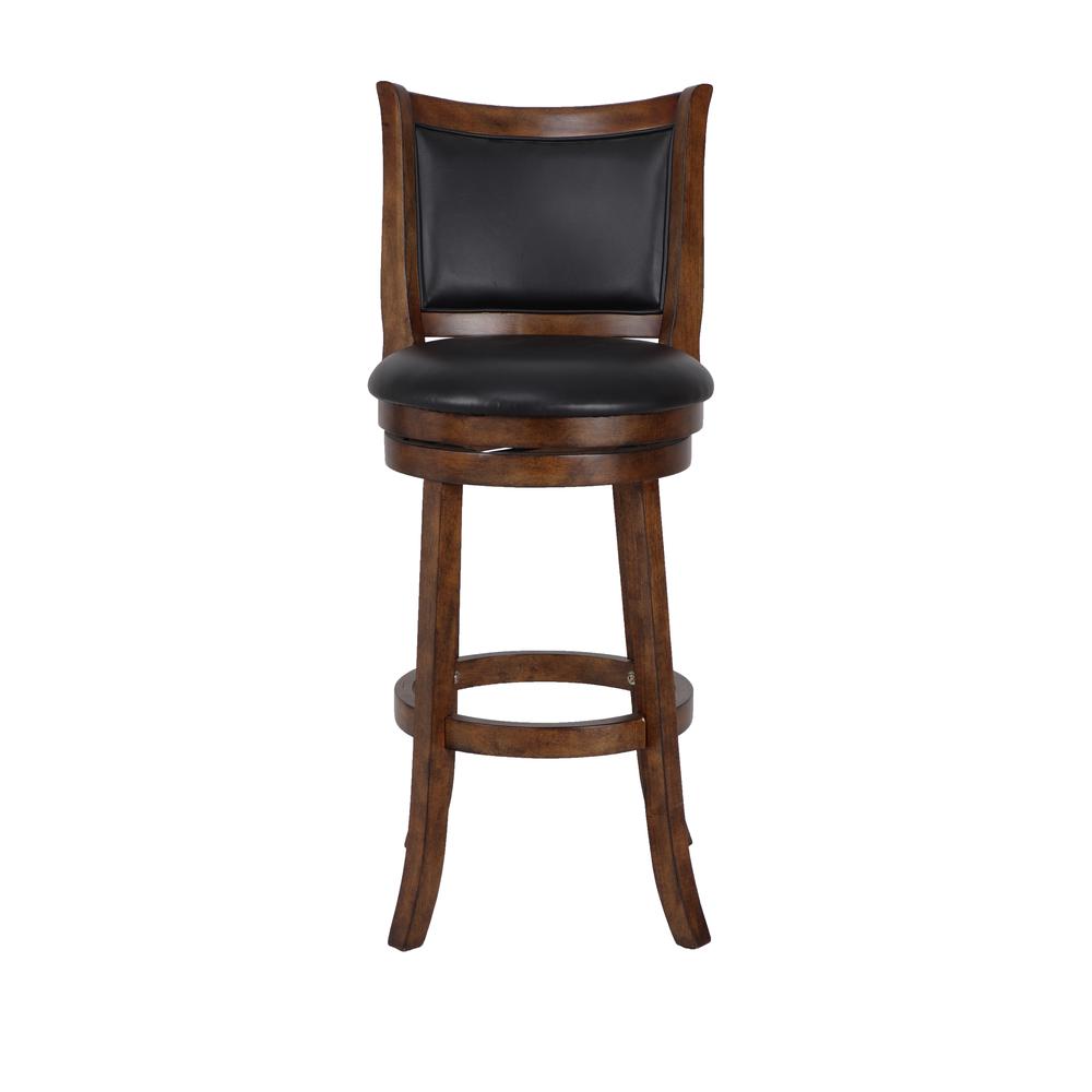 Bristol Wood Swivel Bar Stool with PU Seat in Dark Brown. Picture 2
