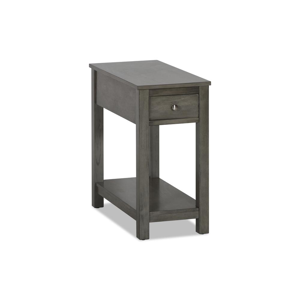 Furniture Noah 1-Drawer Faux Marble & Wood End Table in Gray. Picture 1