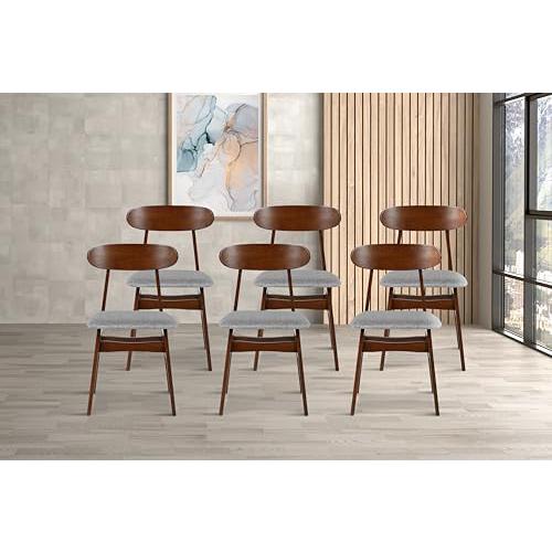 Morocco Light Gray Solid Wood Dining Chair (Set of 6). Picture 8