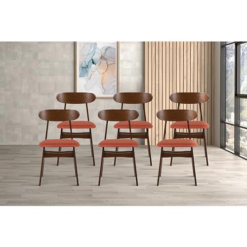 Morocco Orange Solid Wood Dining Chair (Set of 6). Picture 8
