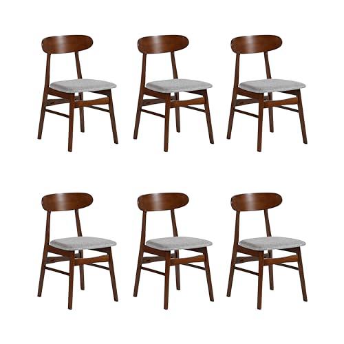 Morocco Light Gray Solid Wood Dining Chair (Set of 6). Picture 1