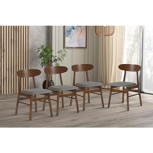 Morocco Dark Gray Solid Wood Dining Chair (Set of 4). Picture 9