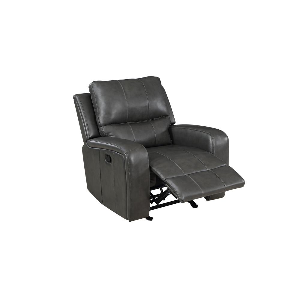 Linton Leather Glider Recliner-Gray. Picture 4