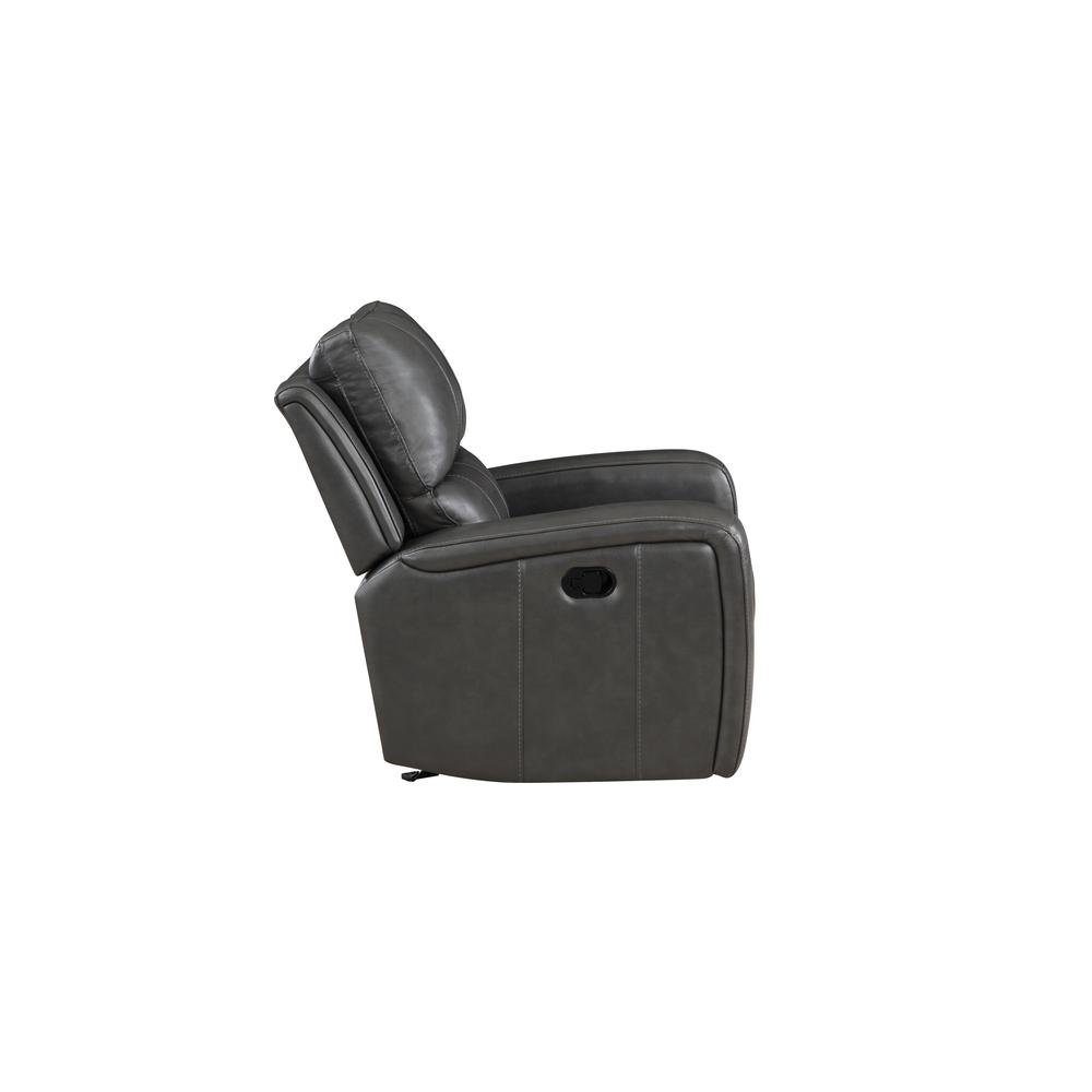 Linton Leather Glider Recliner-Gray. Picture 3
